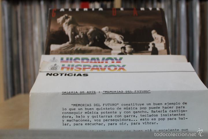 Disques de vinyle: GALERIA DE ARTE -SG- MEMORIAS DEL FUTURO 80'S SPAIN PROMO + HOJA RADIO