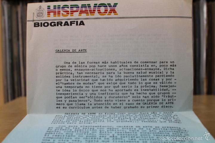 Disques de vinyle: GALERIA DE ARTE -SG- MEMORIAS DEL FUTURO 80'S SPAIN PROMO + HOJA RADIO