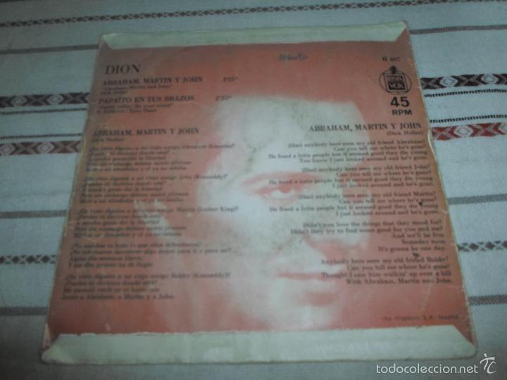 Discos de vinilo: DION ABRAHAM MARTIN Y JOHN - Foto 2