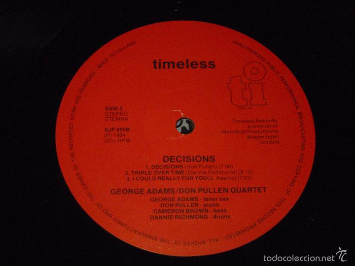 Discos de vinilo: GEORGE ADAMS / DON PULLEN QUARTET ( DECISIONS ) 1984 - HOLANDA LP33 - Foto 5