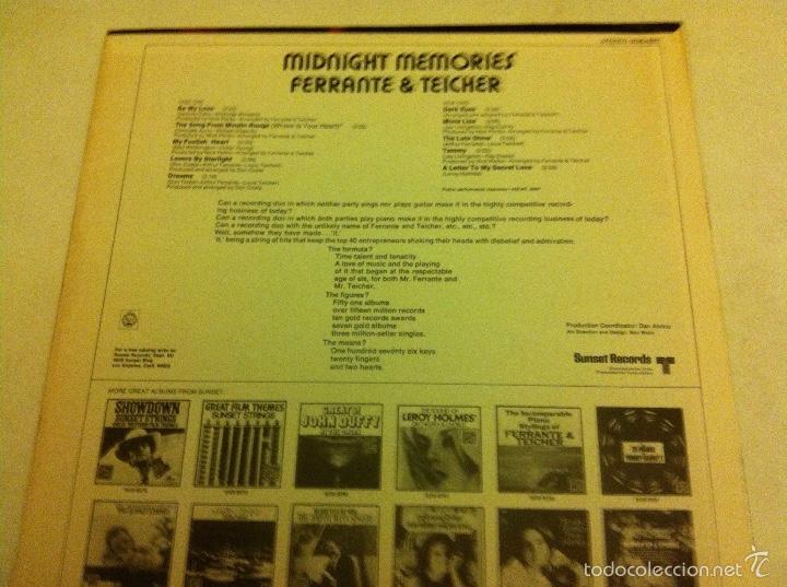 Discos de vinilo: ferrante & teicher - midnight memories   (1972) - Foto 2