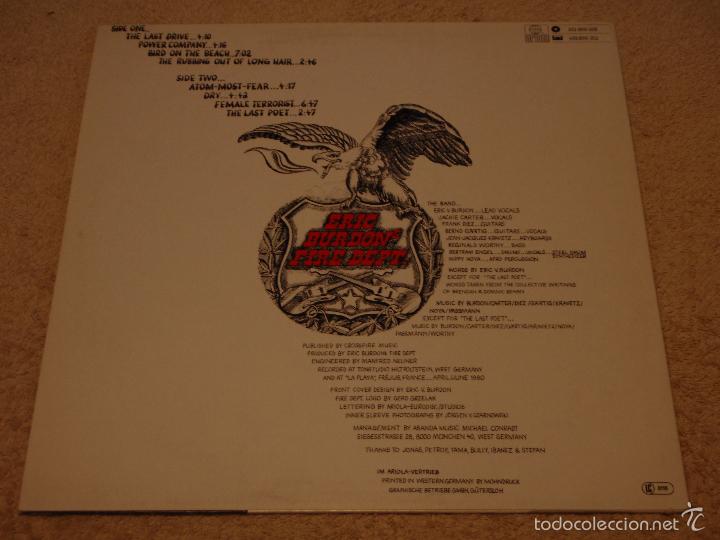 Discos de vinilo: Eric Burdons Fire Dept. &ndash; Last Drive Germany 1980 Ariola - Foto 2