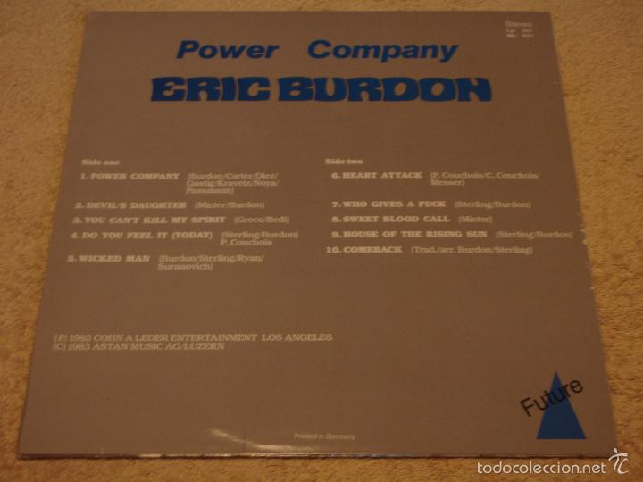Discos de vinilo: ERIC BURDON ( POWER COMPANY ) 1983 - GERMANY LP33 FUTURE - Foto 2