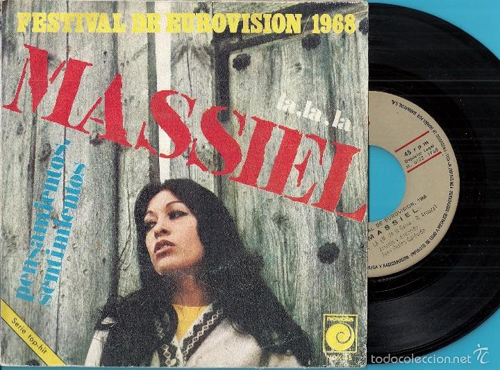 Discos de vinilo: MASSIEL: LA, LA, LA / PENSAMIENTOS, SENTIMIENTOS - Foto 1
