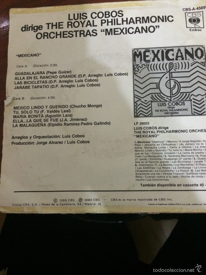 Discos de vinilo: LUIS COBOS-MEXICANO-PROMO - Foto 2