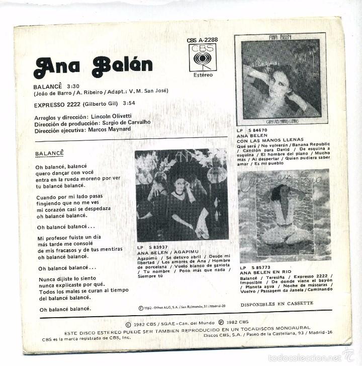 Discos de vinilo: ANA BELEN. SINGLE. - Foto 2