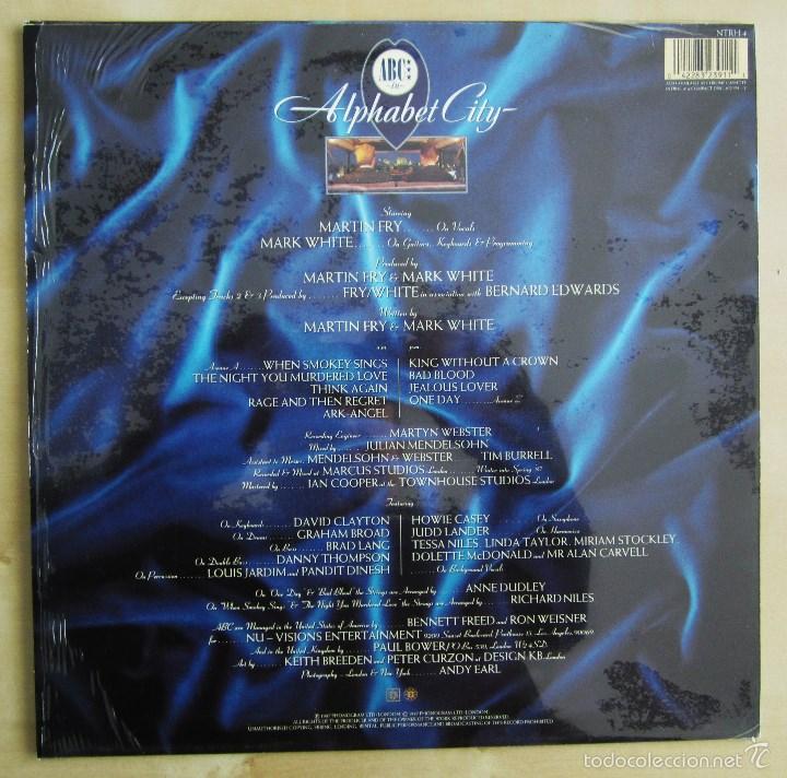 Discos de vinilo: ABC - ALPHABET CITY - VINILO ORGINAL 1987 EDICION PHONOGRAM LTD UK - Foto 3
