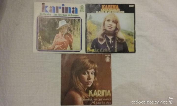 Discos de vinilo: LOTE DISCOS  SINGLES DE VINILO - KARINA - - Foto 1
