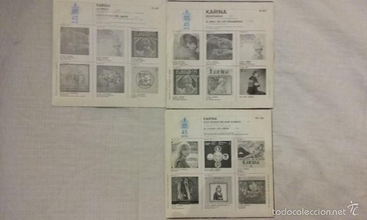 Discos de vinilo: LOTE DISCOS  SINGLES DE VINILO - KARINA - - Foto 2