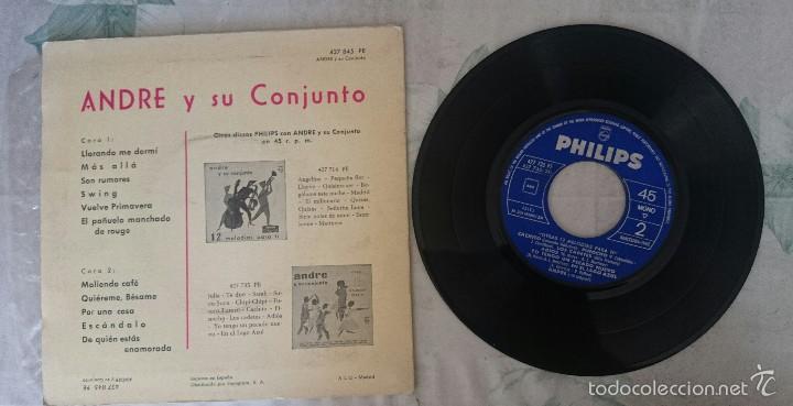 Discos de vinilo: ANDRE Y SU CONJUNTO: LLORANDO ME DORMI (PHILIPS 1963) - Foto 2
