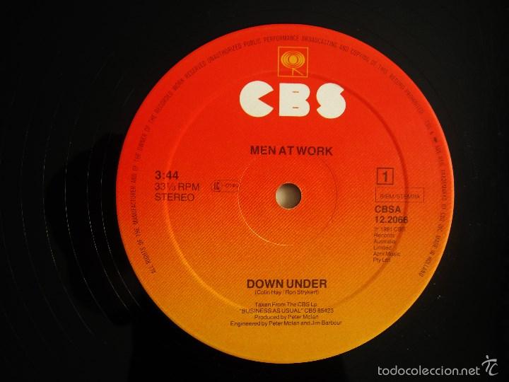 Discos de vinilo: MEN AT WORK - DOWN UNDER - MAXI VINILO ORIGINAL 1981 EDICION CBS AUSTRALIA - Foto 6