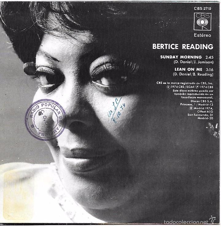 Discos de vinilo: BERTICE READING: SUNDAY MORNING / LEAN ON ME - Foto 2