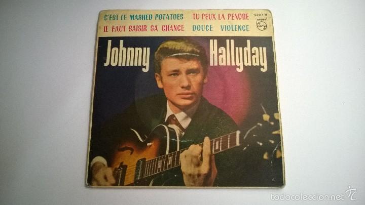 Discos de vinilo: Johnny Hallyday.C&eacute;st le mashed potatoes.EP.ESPA&Ntilde;A 1963.PHILIPS. - Foto 1