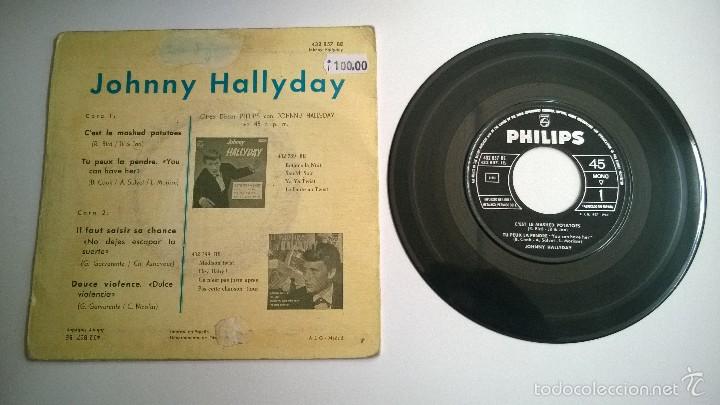 Discos de vinilo: Johnny Hallyday.C&eacute;st le mashed potatoes.EP.ESPA&Ntilde;A 1963.PHILIPS. - Foto 2