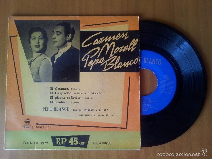 Discos de vinilo: CARMEN MORELL Y PEPE BLANCO. EL GRANATE. EP. ODEON 1954. - Foto 1