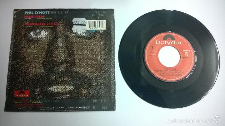 Discos de vinilo: Phil Lynott.Nineteen.SINGLE.ESPA&Ntilde;A 1985.POLYDOR. - Foto 2