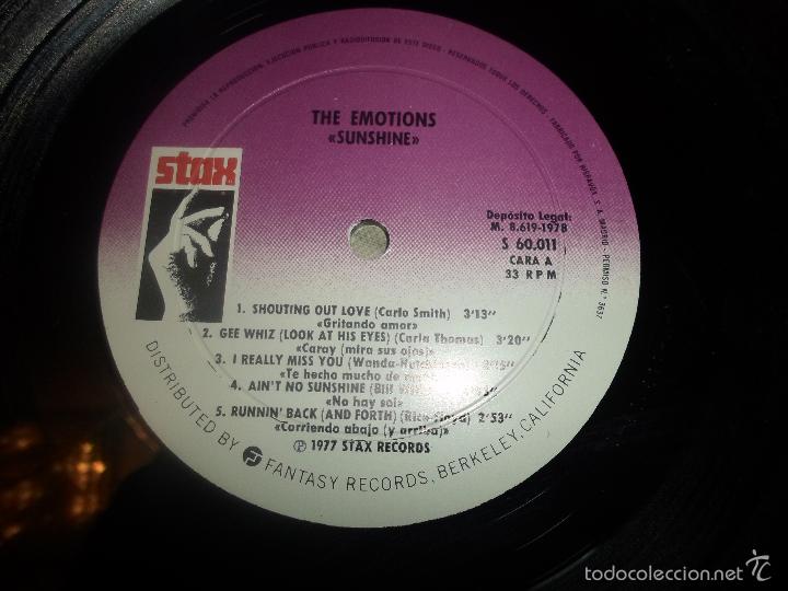 Discos de vinilo: THE EMOTIONS,SUNSHINE - Foto 2