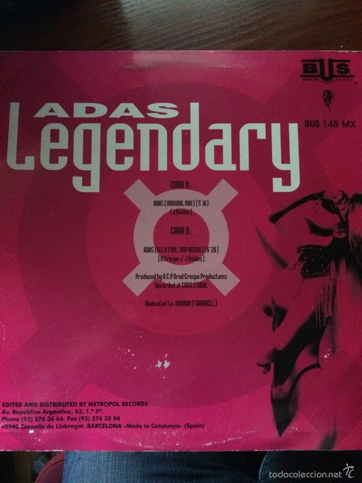 Discos de vinilo: LEGENDARY-ADAS-1995-VINILO NUEVO - Foto 1