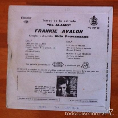 Discos de vinilo: FRANKIE AVALON - EL &Aacute;LAMO - 1961 - Foto 3