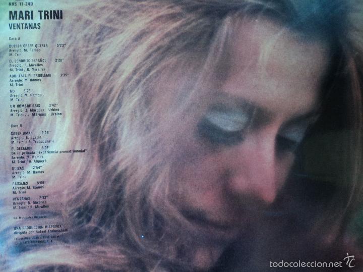 Discos de vinilo: Mari Trini - Ventanas - Edici&oacute;n de 1973 de Espa&ntilde;a - Foto 3