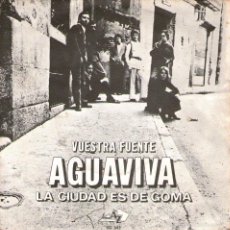 Discos de vinilo: AGUAVIVA - SINGLE VINILO 7” - EDITADO EN FRANCIA - VUESTRA FUENTE + LA CIUDAD ES DE GOMA - AZ DISC. Lote 57546348