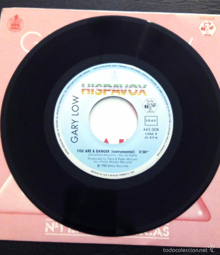 Discos de vinilo: SINGLE GARY LOW - YOU ARE A DANGER - HISPAVOX 1982. - Foto 4