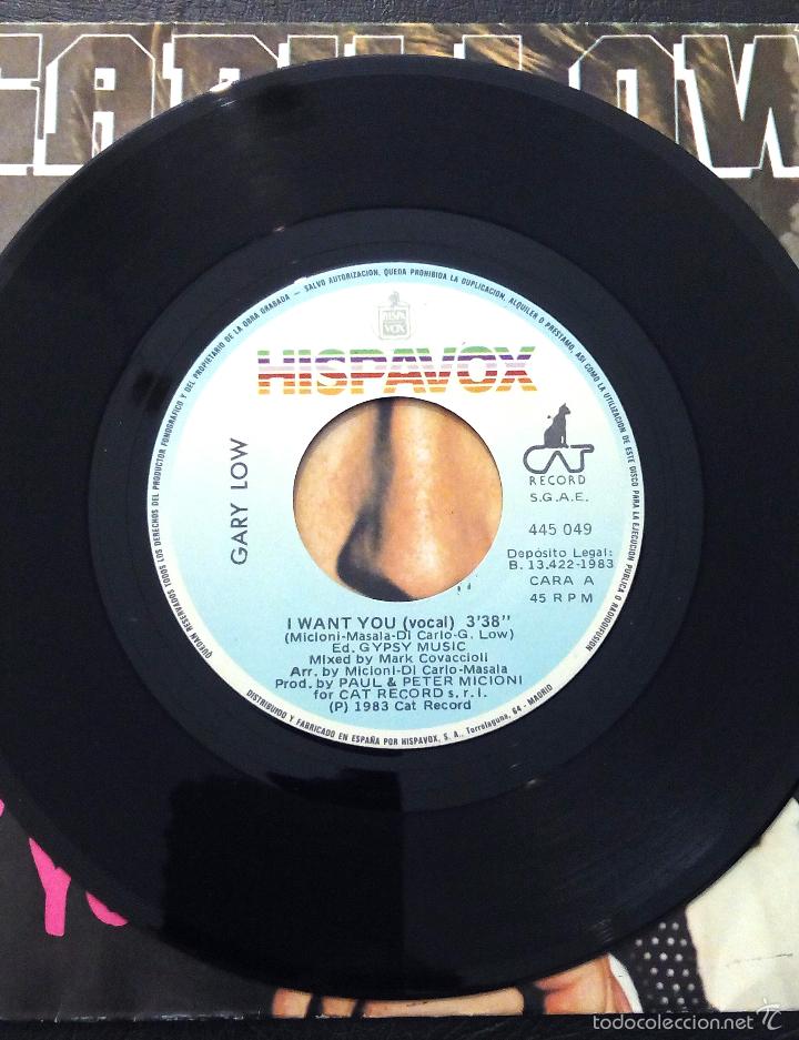 Discos de vinilo: SINGLE GARY LOW - I WANT YOU - HISPAVOX 1983. - Foto 3
