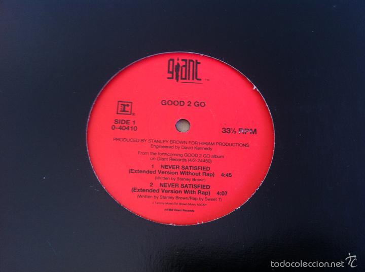 Discos de vinilo: 12 MAXI-GOOD 2 GO-NEVER SATISFIED - Foto 1