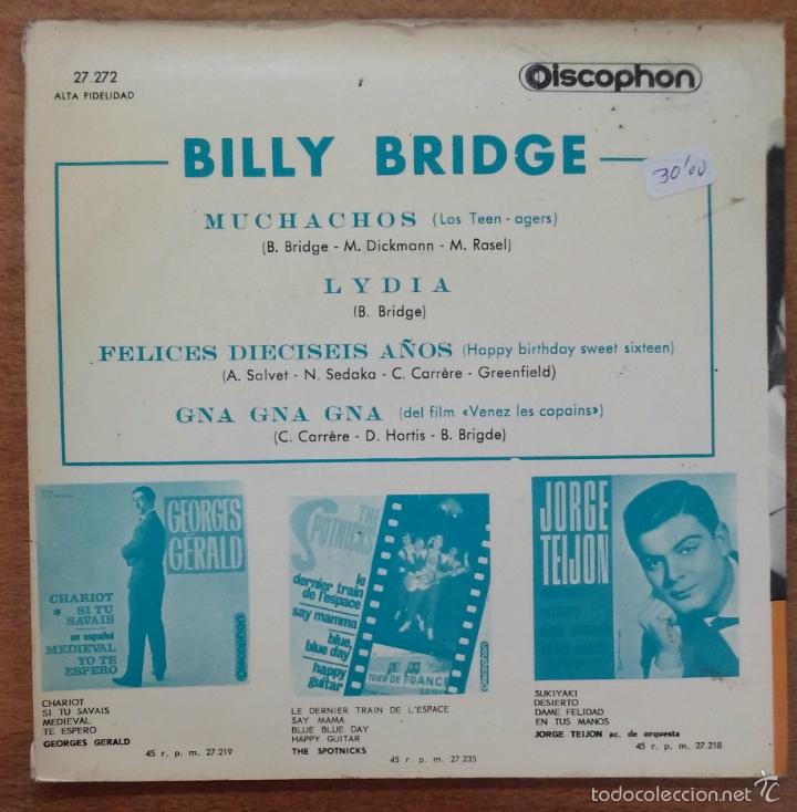 Discos de vinilo: BILLY BRIDGE -LES TEEN-AGERS, ETC -EP - Foto 2