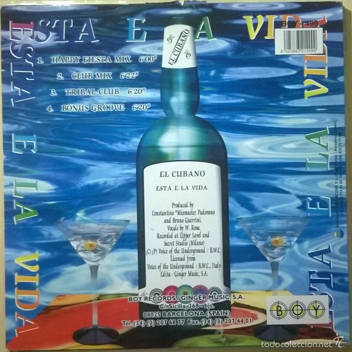 Discos de vinilo: El Cubano, Esta E La Vida, Boy Records-BOY-499 - Foto 2