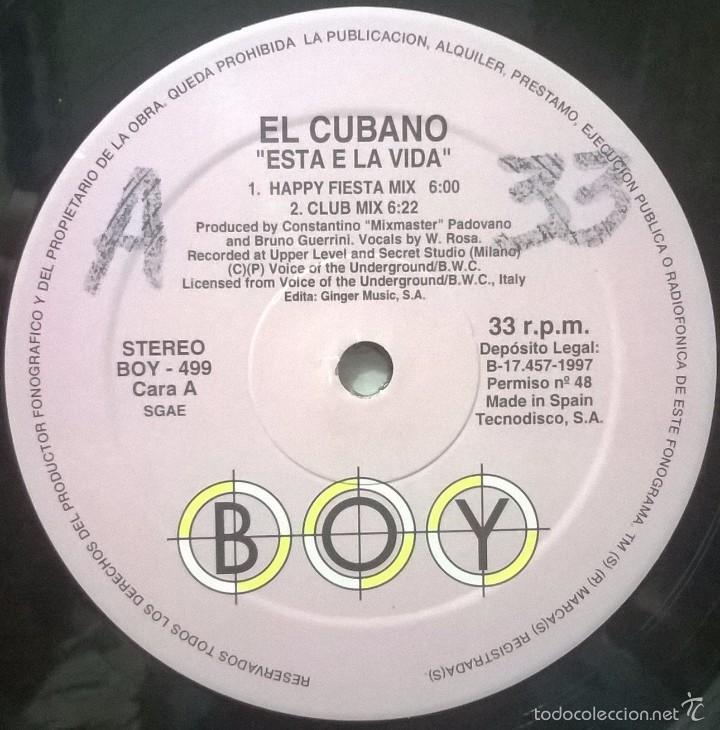 Discos de vinilo: El Cubano, Esta E La Vida, Boy Records-BOY-499 - Foto 4