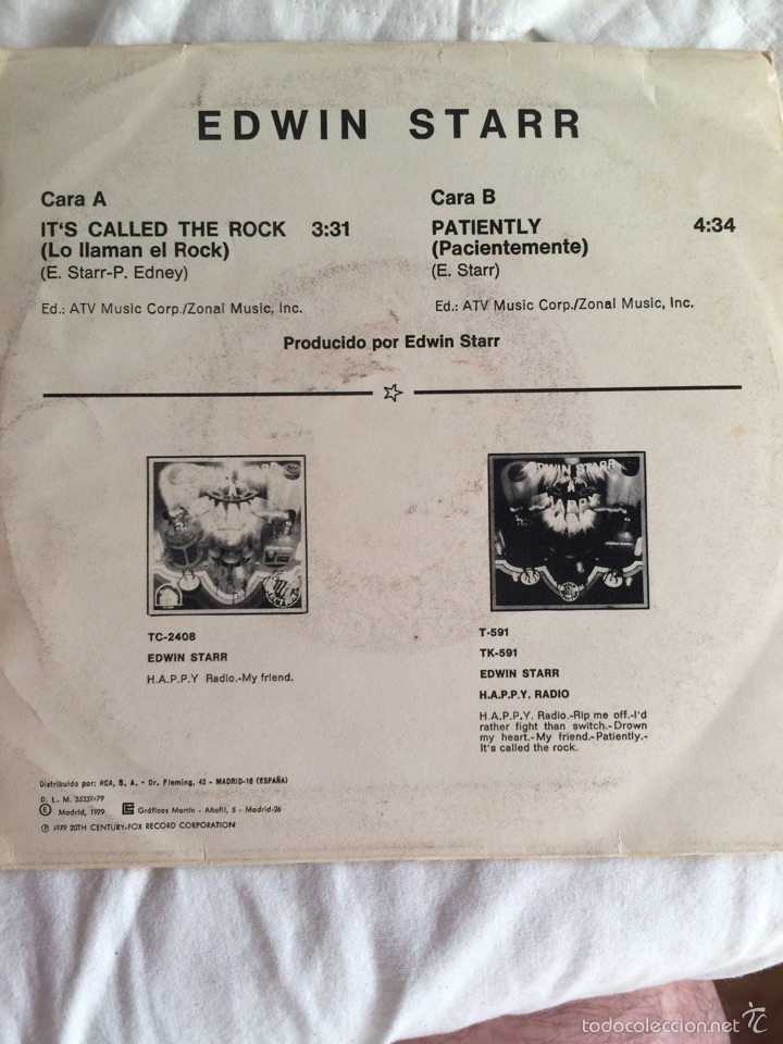 Discos de vinilo: EDWIN STARR-ITS CALLED THE ROCK-1979 - Foto 2