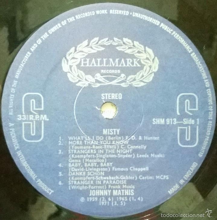 Discos de vinilo: Johnny Mathis, Misty, Hallmark Records-SHM 913, UK - Foto 3