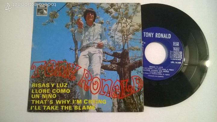 Discos de vinilo: TONY RONALD RISAS Y LUZ / LLORE COMO UN NI&Ntilde;O - Foto 1