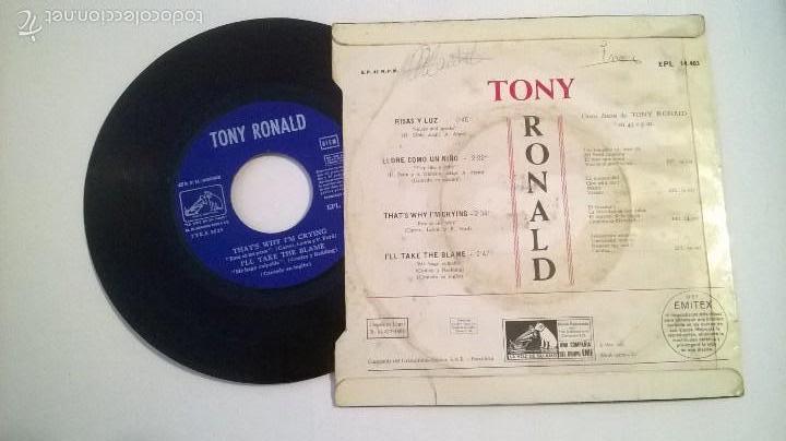 Discos de vinilo: TONY RONALD RISAS Y LUZ / LLORE COMO UN NI&Ntilde;O - Foto 2
