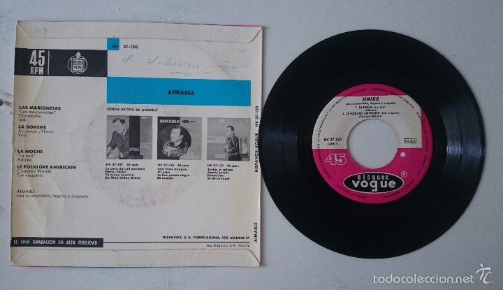 Discos de vinilo: AIMABLE : LAS MARIONETAS + 3 (HISPAVOX Vogue  1966) - Foto 2