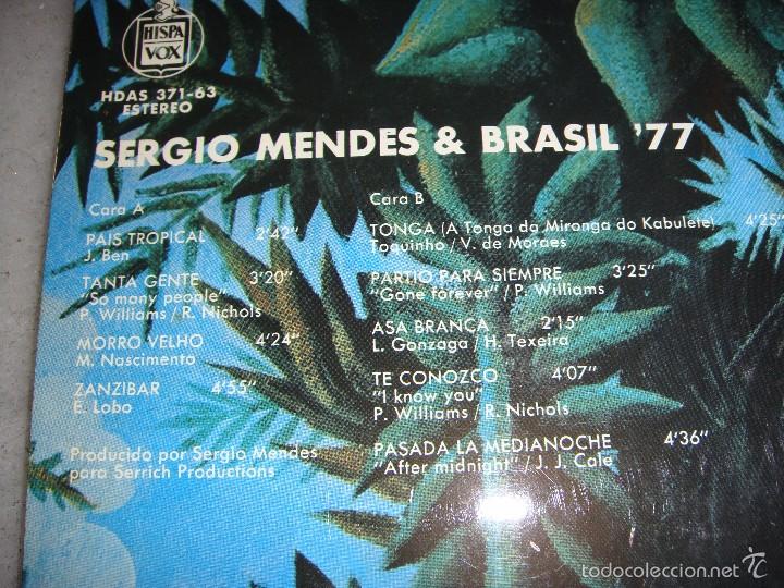 Discos de vinilo: SERGIO MENDES & BRASIL 77 : PAIS TROPICAL - Foto 2