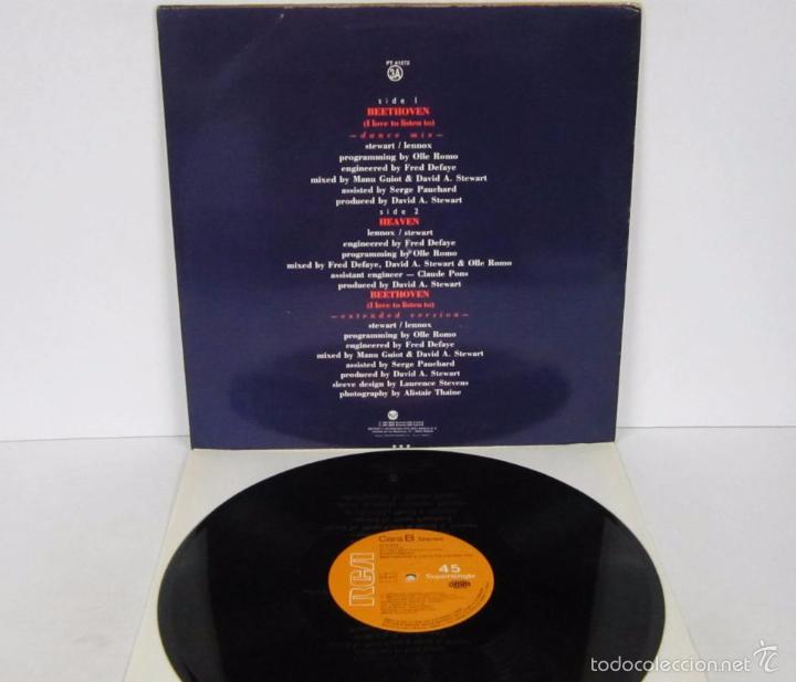 Discos de vinilo: EURYTHMICS - BEETHOVEN - MAXI 3 TEMAS - RCA 1987 SPAIN - Foto 3