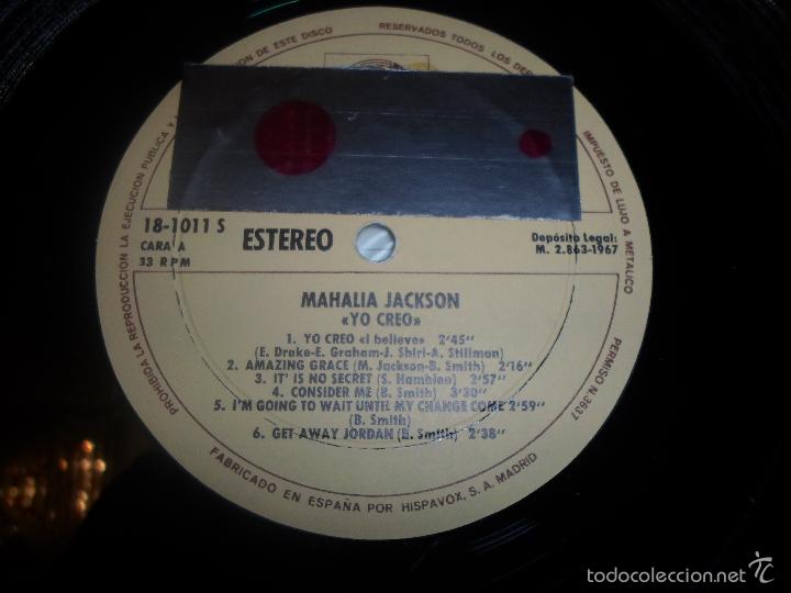 Discos de vinilo: MAHALIA JACKSON - YO CREO - Foto 2