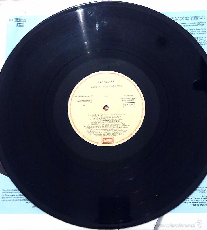 Discos de vinilo: LP TENNESSEE - LLUEVE EN MI CORAZ&Oacute;N - EMI 1991. - Foto 4