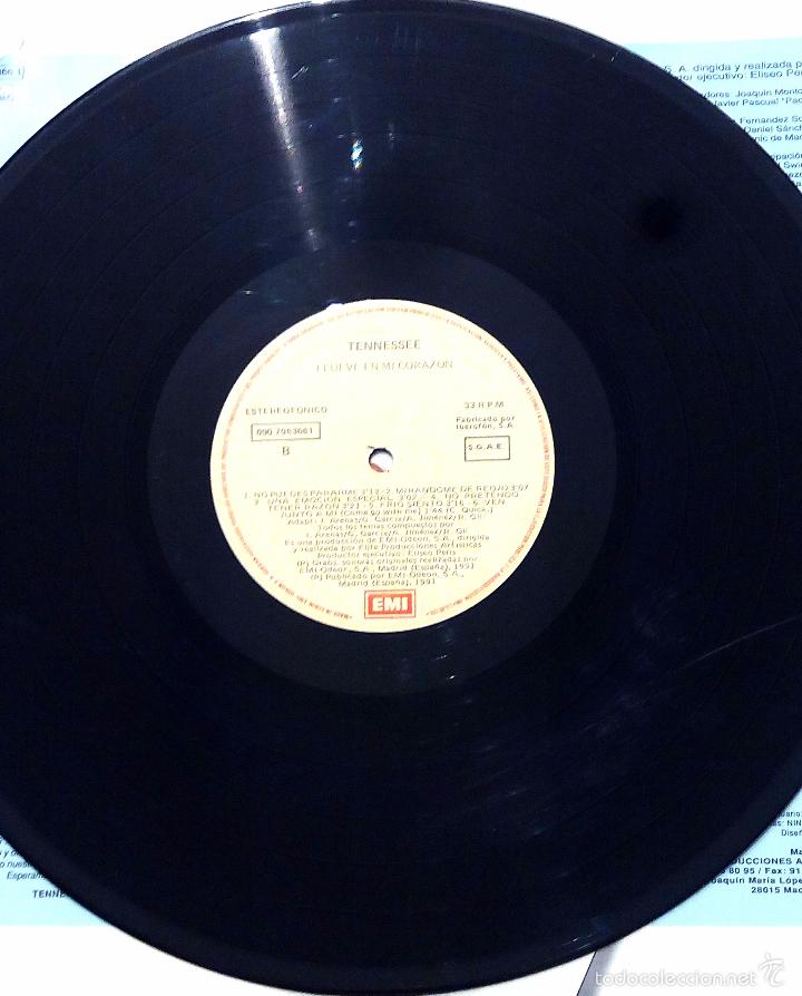 Discos de vinilo: LP TENNESSEE - LLUEVE EN MI CORAZ&Oacute;N - EMI 1991. - Foto 6