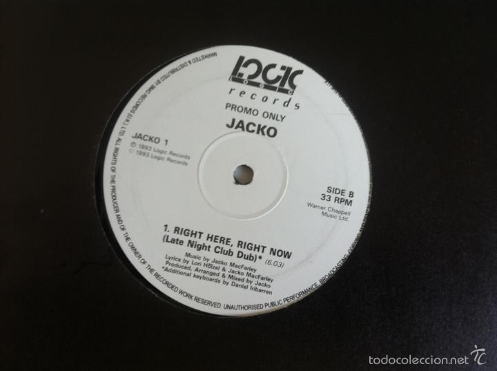 Discos de vinilo: 12 MAXI-JACKO-RIGHT HERE,RIGHT NOW - Foto 1