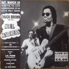 Discos de vinilo: CHUCK BROWN & THE SOUL SEARCHERS : LIVE '87 [RHYTHM KING - UK 1987] LPX2/1ST EDITION. Lote 55035242
