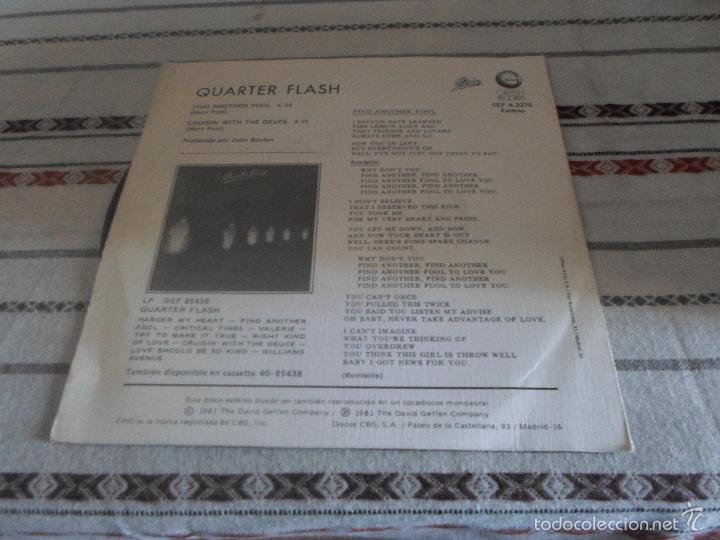 Discos de vinilo: QUARTER FLASH FIND ANOTHER FOOL - Foto 2