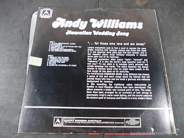 Discos de vinilo: ANDY WILLIAMS, Hawaiian Wedding Song - Foto 2