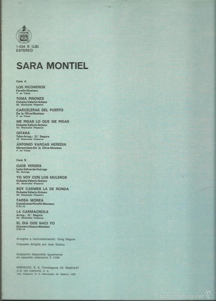 Discos de vinilo: SARA MONTIEL  Idem.  (Lp. Hispavox, 1979) - Foto 2