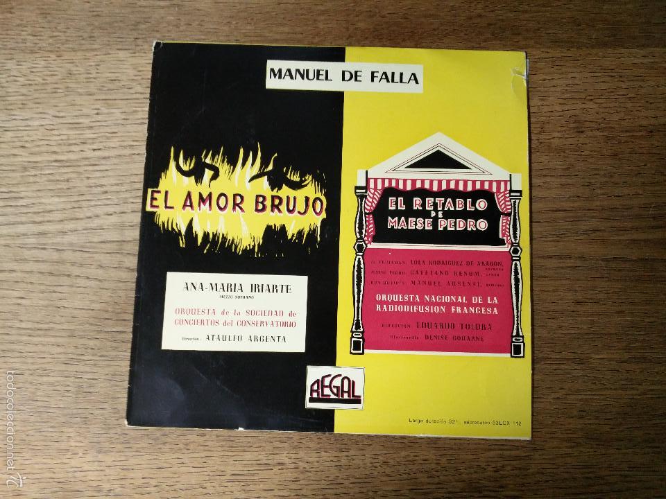 Discos de vinilo: MANUEL DE FALLA- EL AMOR BRUJO / EL RETABLO DE MAESE PEDRO - Foto 1