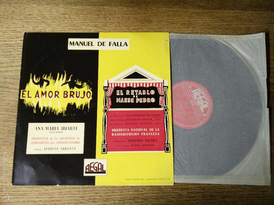 Discos de vinilo: MANUEL DE FALLA- EL AMOR BRUJO / EL RETABLO DE MAESE PEDRO - Foto 3