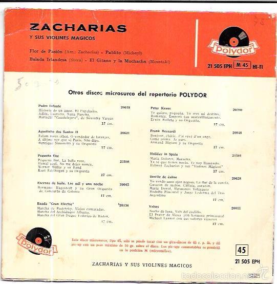 Discos de vinilo: SINGLE. ZACHARIAS Y SUS VIOLINES MAGICOS. - Foto 2