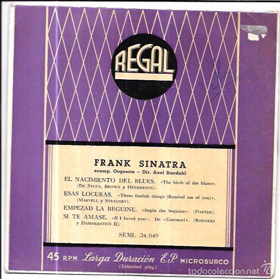 Discos de vinilo: SINGLE. FRANK SINATRA. ACOMP. ORQUESTA - DIR. AXEL STORDAHL. - Foto 1